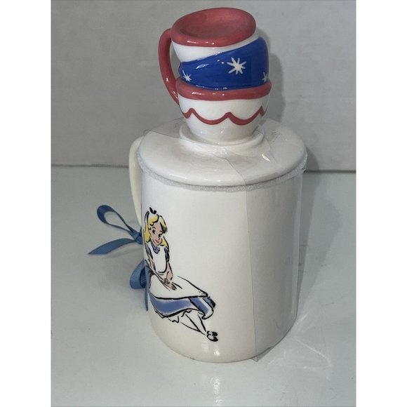 RAE DUNN Disney Alice In Wonderland "MAD TEA PARTY" Double Sided Mug Topper. NEW - Picture 14 of 16